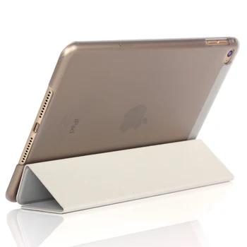 Smart Cover Pentru iPad Mini4 Ultra Slim Flip din Piele PU Caz + PC translucid înapoi caz pentru Apple ipad mini 4