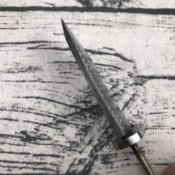 X0-6DP Diy oțel Damasc lamă de cuțit butuc instrument de tăiere model de oțel ceai cuțit semi-finite diy cuțit drept fix