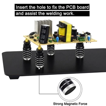 NEWACALOX Bază Magnetică a Treia mână de ajutor de la Statie de Lipit 4 Brate Flexibile cu 360 de Grade de Aligator Clip PCB Sudare