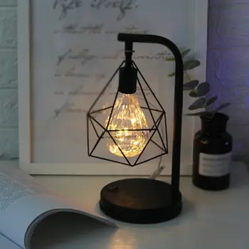 LED Fier de Artă Lampa Decor Acasă Lampă de Masă Creative Mică Lampă de Masă Atmosferă Crearea Lumini Alb Cald
