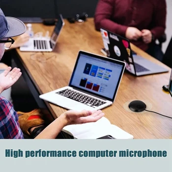 Conferința Microfon de 3,5 mm Omnidirectional cu Condensator Microfon Stereo Montate pe Suprafață pentru Teleconferințe Laptop, Calculator Desktop
