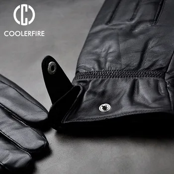 Noul Designer Mănuși Pentru Bărbați de Înaltă Calitate din Piele Manusi din piele de oaie de Iarna Cald Mănuși pentru Bărbați de sex Masculin Negru Mănușă ST027
