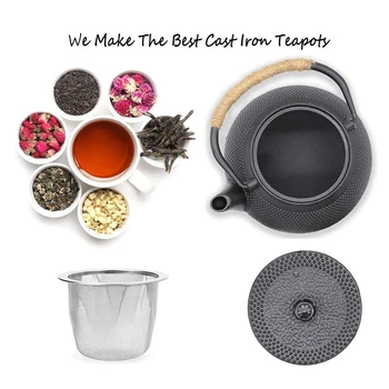 UPORS Fonta Ceainic 600/800/1200ML Japoneză Fier de Ceai Oala cu Oțel Inoxidabil Infuser Ceai Fierbător de Apă Clocotită Ceai Oolong
