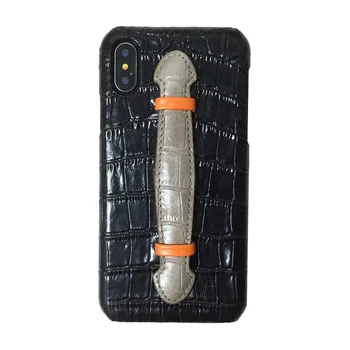 De lux Autentice din Piele de Curea de Mână Titularul de Caz Pentru iPhone X XS 10 Cazuri de Telefon Drăguț Dural de Crocodil de Culoare Ultra Slim Hard Cover