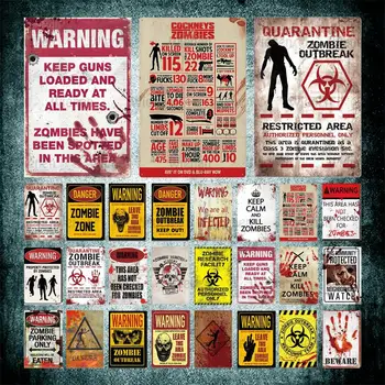 Avertizare Fallout Placa De Metal De Epocă Zona De Zombie Metal Semne Feriți-Vă Poster Plăci Semn Tin Semn Fermă Arta De Perete Decor