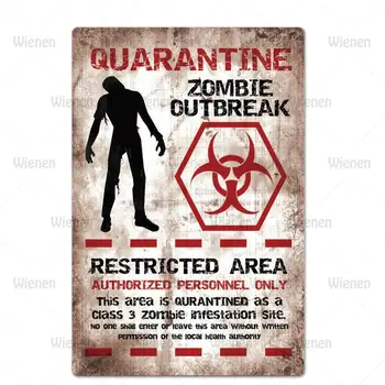 Avertizare Fallout Placa De Metal De Epocă Zona De Zombie Metal Semne Feriți-Vă Poster Plăci Semn Tin Semn Fermă Arta De Perete Decor