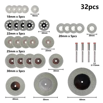 XCAN Diamond Disc de Tăiere 32pcs Mini-Lamă de fierăstrău Circular Set de Diamant de Slefuire Roată pentru Instrumente Rotative Dremel