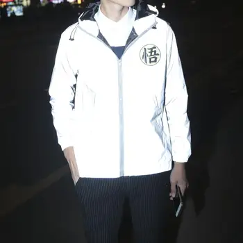 Cu Mâneci lungi Reflectorizante jacheta barbati / femei harajuku canadiană jachete cu glugă hip-hop streetwear noapte strălucitoare haina cu fermoar
