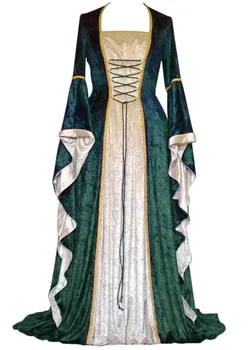 2019 Noi Medieval Rochie de Costume de Halloween pentru Femei Cosplay Palat Nobil Lungi Robe Vechi Maneca Clopot Costum Printesa Rochie