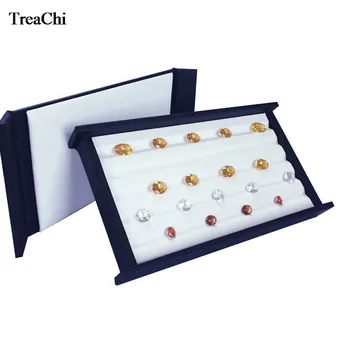 Moda 50 De Boabe Mut Magnet Capacul Superior Din Piele De Diamant Display Cutie De Depozitare Bijuterii Piatră Prețioasă Titularul Organizator De Călătorie Tava