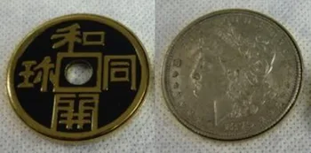 Japoneze Monede Antice Set (Dia 3.8 cm) Extins Chineză Shell w/Monedă Morgan Versiune de Monede Trucuri de Magie Close-up Magic Gimmick