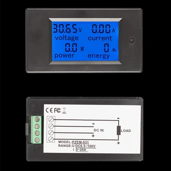 Pro DC 6.5-100V 0-20A Ecran LCD Digital de Curent Tensiune a Contorului de Energie Multimetru Ampermetru Voltmetru