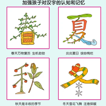 6pcs /set 3000 de Chinezi Comun de Alfabetizare Personaje de Carte pentru Școala Primară de Învățământ Devreme de Alfabetizare Manual Cu Imagini