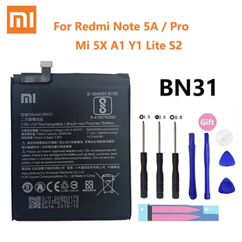 Original de Baterie de Telefon Pentru Redmi Notă 5A Prim-S2 Baterie Xiaomi Mi 5X A1 Mi5X BN31 Înlocuire Bateria 5A Pro Y1 MiA1 S2