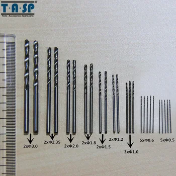 TASP 25pcs Micro Mini Set burghie 0,5 mm~3mm pentru PCB Artizanat si Bijuterii Instrument Rotativ Accesorii