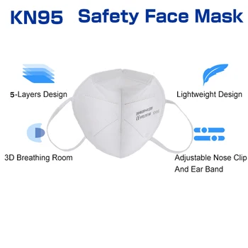 40pcs FFP2 KN95 Reutilizable Masca PM2.5 Respirabil Siguranță Unisex 5 Straturi De 95% De Filtrare Puternic De Protecție Mascarillas Tapabocas