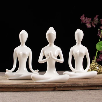 VILEAD 13cm 15.5 cm Ceramice Yoga Figurine Creative Model Personaj de Oameni Ornamente, Decorațiuni interioare, Accesorii de Anul Nou Meserii