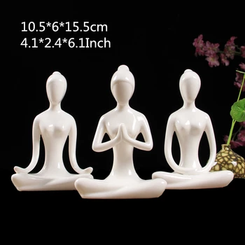 VILEAD 13cm 15.5 cm Ceramice Yoga Figurine Creative Model Personaj de Oameni Ornamente, Decorațiuni interioare, Accesorii de Anul Nou Meserii