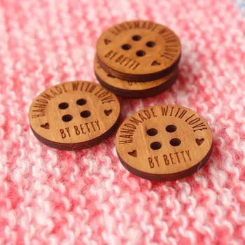 Personalizate butoane din lemn pentru articole tricotate și croșetate, butoane pentru obiecte lucrate manual, personalizate butoane din lemn (MK003)