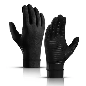 O Pereche de Non-alunecare de Mănuși de Ciclism Full-deget mănuși de Cupru, fibra de Echitatie Accesorii de Compresie Mănuși Pentru Artrita Oferă