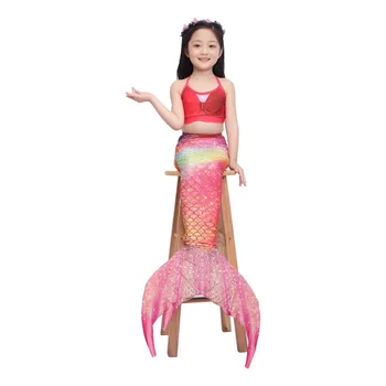 2020 6PCS/Set SEXY Fete Copii Mermaid Cozi cu Fin costume de Baie Bikini Costum de Baie, Rochie pentru Fete Cu Flipper Monofin Pentru Înot