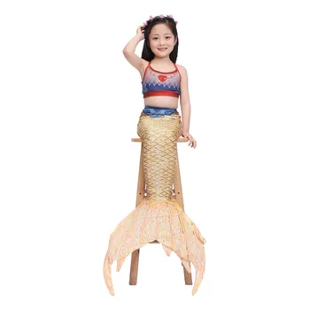 2020 6PCS/Set SEXY Fete Copii Mermaid Cozi cu Fin costume de Baie Bikini Costum de Baie, Rochie pentru Fete Cu Flipper Monofin Pentru Înot