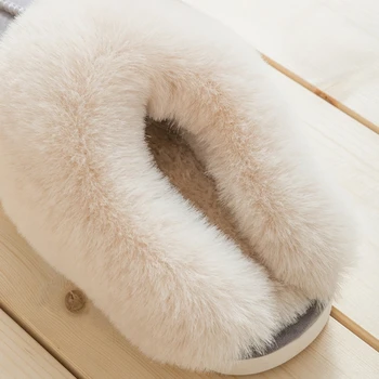Designer de Lux piele de Căprioară Faux Acasa Femei Papuci de Blană de Iarna de Pluș Cald de Interior Dormitor Doamnelor cu Blană Slide-uri Non-alunecare de Cupluri Pantofi