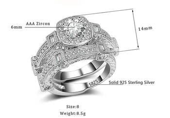 YANHUI 2020 nou de lux printesa Masiv 925 sterling silver set inel de nunta africa de mireasa pentru femei lady cadou bijuterii