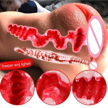 Cauciuc 3D vagin realiste de sex masculin masturbator jucarii sexuale pentru barbati vagin artificial real buzunar adulti pizde jucarii pentru bărbați intim