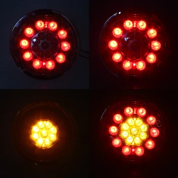 MZORANGE Mașina Inel de Oțel de 12 24V19 LED-uri Auto Laterale LED Lampă Lumină Frână de Oprire Rândul său, Coada de Lumină Stainles Pentru Camion Remorca Lorrys
