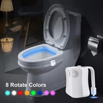 Toaletă Lumina de Noapte 8Color Led-uri Activate de Mișcare, Toaletă Lumina de Toaleta CONDUS Luminaria Lampa WC Toaleta de Lumină se Potrivesc pe Orice Vas de Toaletă