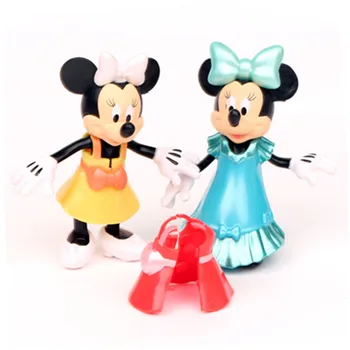 Disney Copil Jucării 15buc 10cm Mickey Mouse Minnie Colectoare de Acțiune Figura Set Cu Magic Clip Rochie Păpuși Jucarii pentru Copii cel Mai bun Cadou
