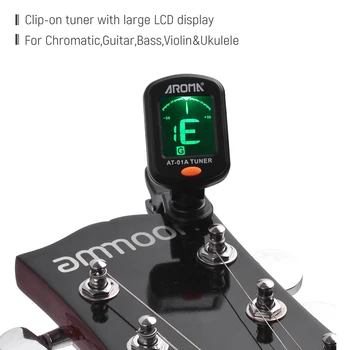 En-gros de 5/10/20 BUC AROMA LA-01A Rotativ Clip-on Tuner Ecran LCD pentru Cromatice Chitara chitara Tunner chitara accesorii