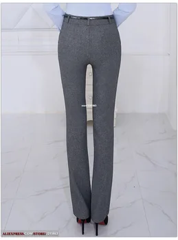 Plus Size Formal Reglabil Pantaloni pentru Femei Office Lady Style Uzura de Muncă Direct cu Bucla pentru Curea Pantaloni de Afaceri de Design 4.7