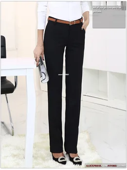 Plus Size Formal Reglabil Pantaloni pentru Femei Office Lady Style Uzura de Muncă Direct cu Bucla pentru Curea Pantaloni de Afaceri de Design 4.7