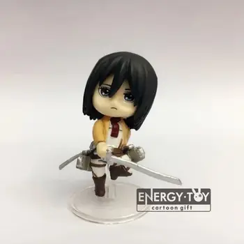 5pcs/set Desene animate Atac pe Titan Eren Jaeger Mikasa Ackerman levi Armin Arlert 6cm pvc acțiune figura model de jucărie cadou
