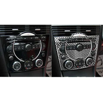 Pentru Mazda RX-8 RX8 SE3P JM1FE 2004-2008 Accesorii Radio, AC Panou de Control Buton Cadru din Fibra de Carbon Modificat Interior Autocolant