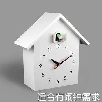Alb Pendul Ceas cu Cuc Clasic 3d Minunat Retro Mici Perete Simplu Ceas de Cuarț Living Reloj Comparativ Decor Acasă EB50WC