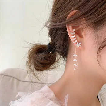 2020 coreeană nou design de moda bijuterii de lux placat cu frunze cercei Creativitatea design-ureche clip os femei cercei