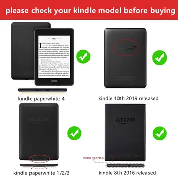 Amazon Kindle Paperwhite Caz Smart Cover pentru Kindle al 10-lea Caz Greu pentru Kindle Paperwhite 4/3/2 de Imprimare Coperta pentru Kindle 8