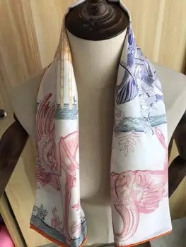 2020 new sosire primavara toamna pene de design pură eșarfă de mătase diagonal realizate manual rola 90*90 cm șal wrap pentru femei lady cadou