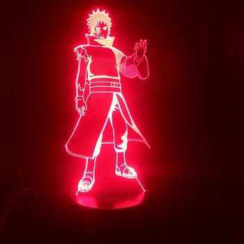 Naruto Uchiha Obito Anime Manga 3D Lampă cu Baterii Multi-color cu Telecomanda Veioza Usb Lampara Lumina de Noapte Led Lampă