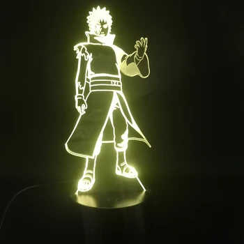 Naruto Uchiha Obito Anime Manga 3D Lampă cu Baterii Multi-color cu Telecomanda Veioza Usb Lampara Lumina de Noapte Led Lampă