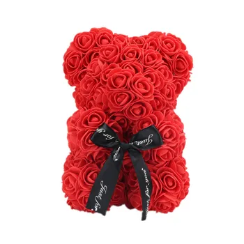 FIERBINTE, Ziua Îndrăgostiților Cadou de 25cm Crescut Ursuleț de pluș jucării PE Rose Flori Artificiale Decor Cadouri de Craciun petrecere de nunta decor