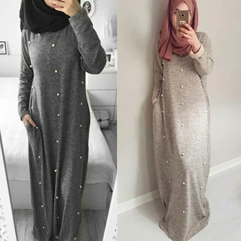 Casual Bumbac Musulman Abaya Maxi Dress Conservatie Lung Halat De Rochii Kimono Jubah Ramadan Arab Dubai Caftan De Rugăciune Islamice Îmbrăcăminte
