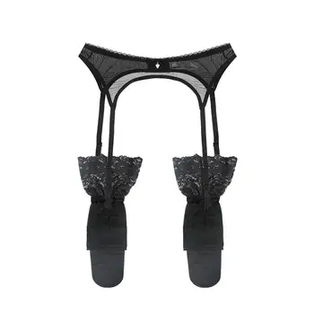 Noi dantelă transparentă sexy Ultradunne Zwart Kant Jartiere Intimii Femei S M L XL jartiere și ciorapi