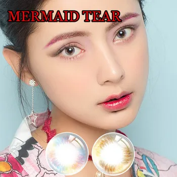 Culoare Lentile de Contact pentru Ochi Cosmetice Anual Utilizați Moale Contacte pentru Femei Frumoase Elevul Sirena Lacrima