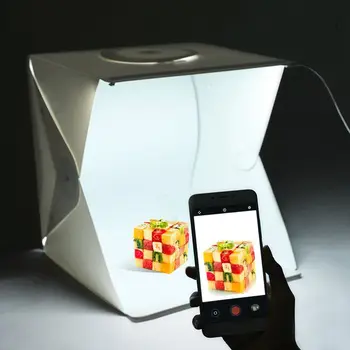 Portable Studio Foto de Fotografiere Cort,16 Inch Mici Pliabil LED Light Box Kit Softbox cu 4 Culori, Fundaluri pentru Fotografie,