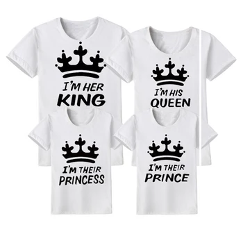 Tatăl, Mama, Mama, Fiul, Fiica Băieți Fete T-shirt Regele Regina tricou de Vara Noi Familia Uite Mami și cu Mine Haine de Potrivire Haine