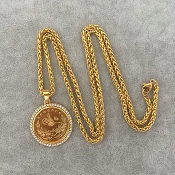 Turcia Monedă Arab islam Allah musulman pandantiv colier de Monede bijuterii accepta picătură de transport maritim